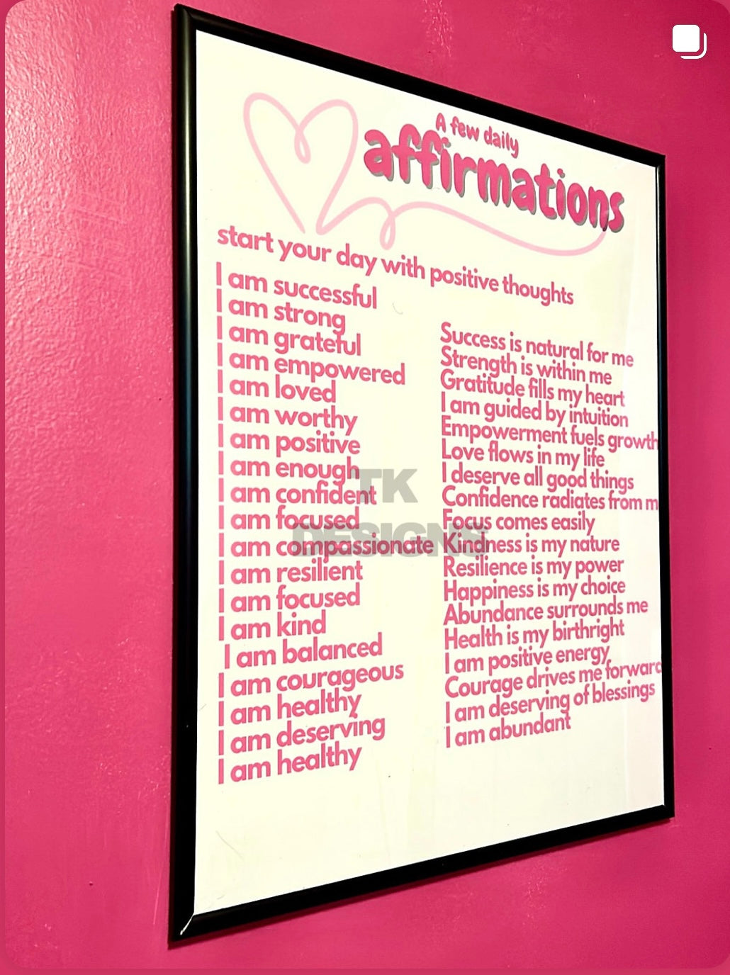 Affirmations Wall Photo